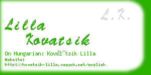 lilla kovatsik business card